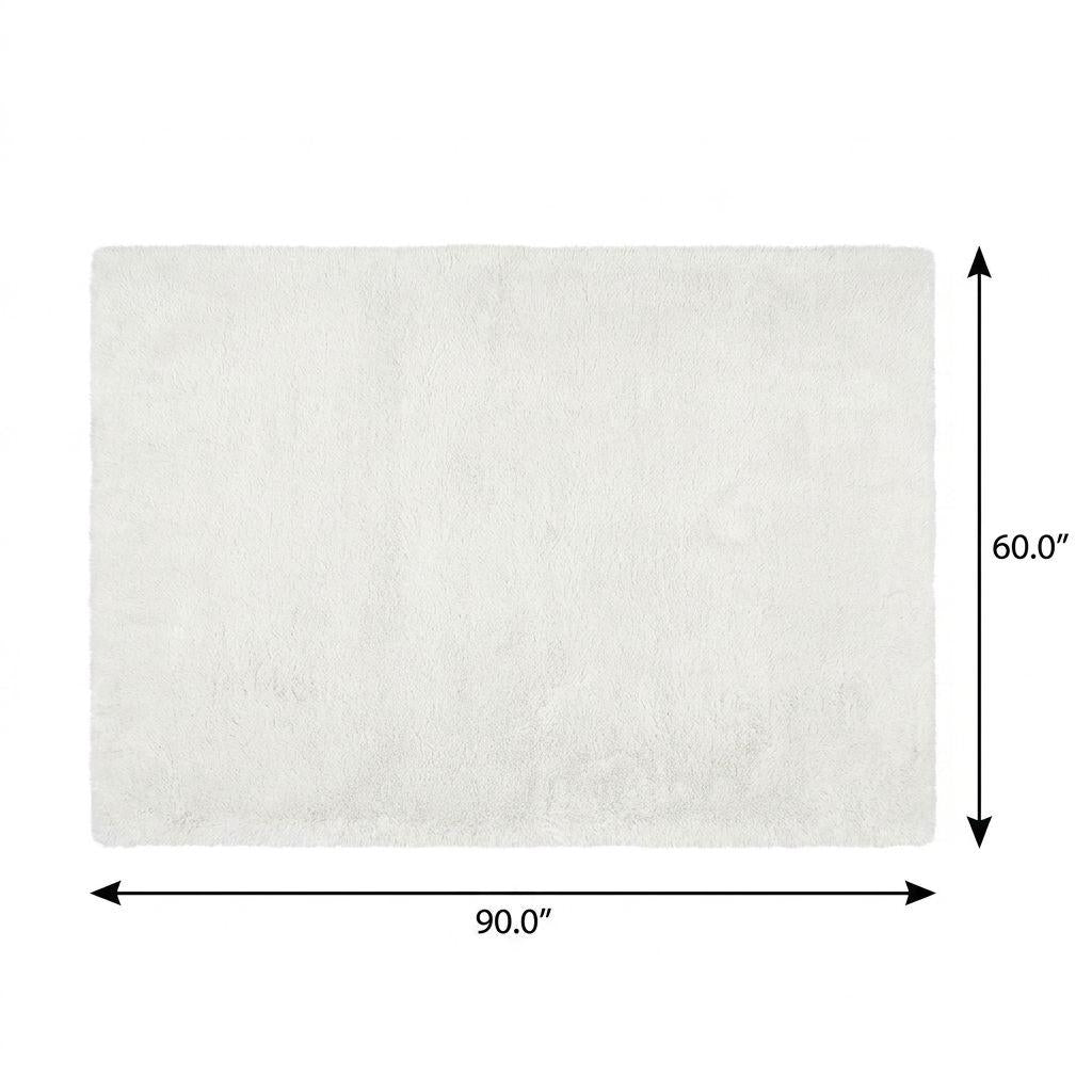 5' X 8' Ivory And Beige Striped Shag Washable Area Rug With UV Protection - HomeRoots - Flyclothing LLC