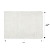 5' X 8' Ivory And Beige Striped Shag Washable Area Rug With UV Protection - HomeRoots - Flyclothing LLC