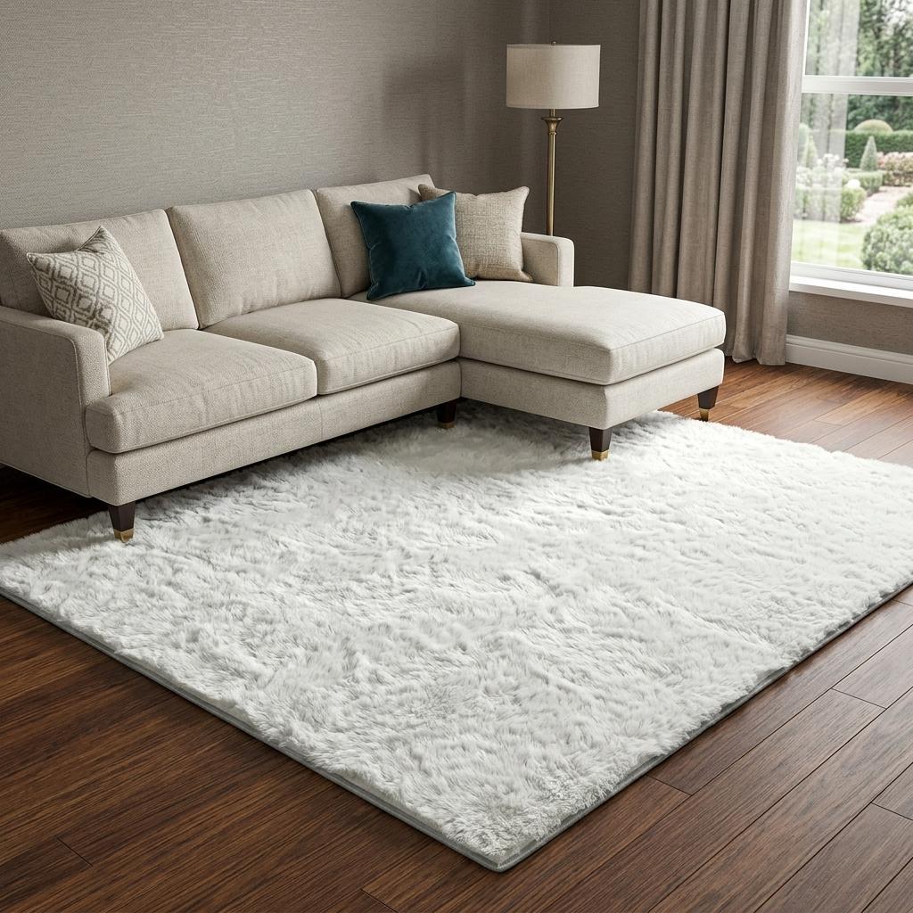 9' X 12' Ivory And Beige Striped Shag Washable Area Rug With UV Protection - HomeRoots - Flyclothing LLC