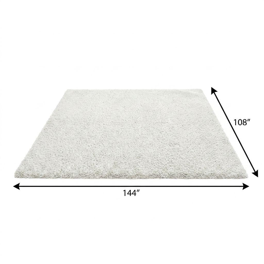 9' X 12' Ivory And Beige Striped Shag Washable Area Rug With UV Protection - HomeRoots - Flyclothing LLC