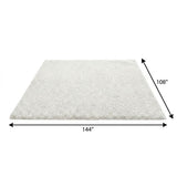 9' X 12' Ivory And Beige Striped Shag Washable Area Rug With UV Protection - HomeRoots - Flyclothing LLC