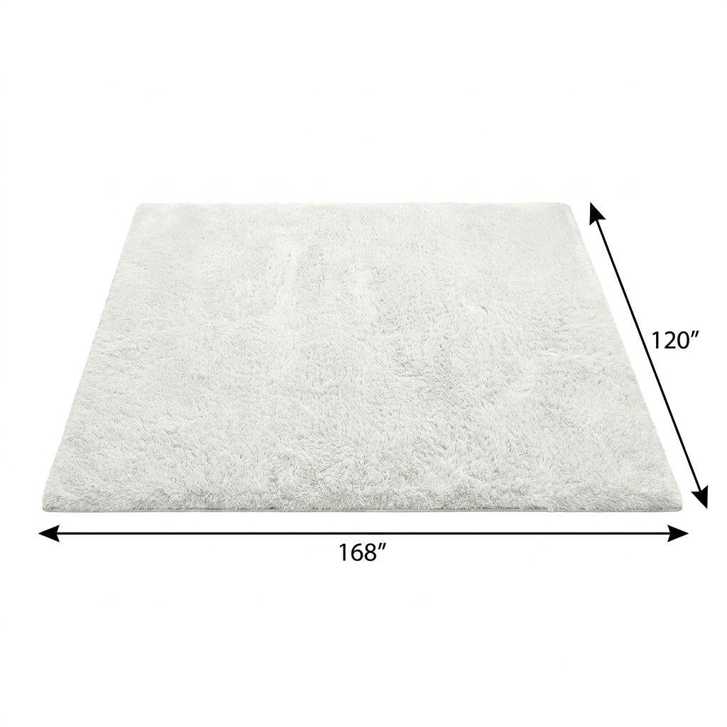 10' X 14' Ivory And Beige Striped Shag Washable Area Rug With UV Protection - HomeRoots - Flyclothing LLC