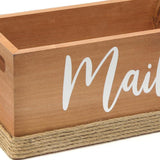 12" Natural Jute And Solid Wood Mail Holder