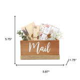 12" Natural Jute And Solid Wood Mail Holder