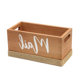 12" Natural Jute And Solid Wood Mail Holder