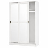 72" White Solid Wood Mirrored Two Door Combo Dresser