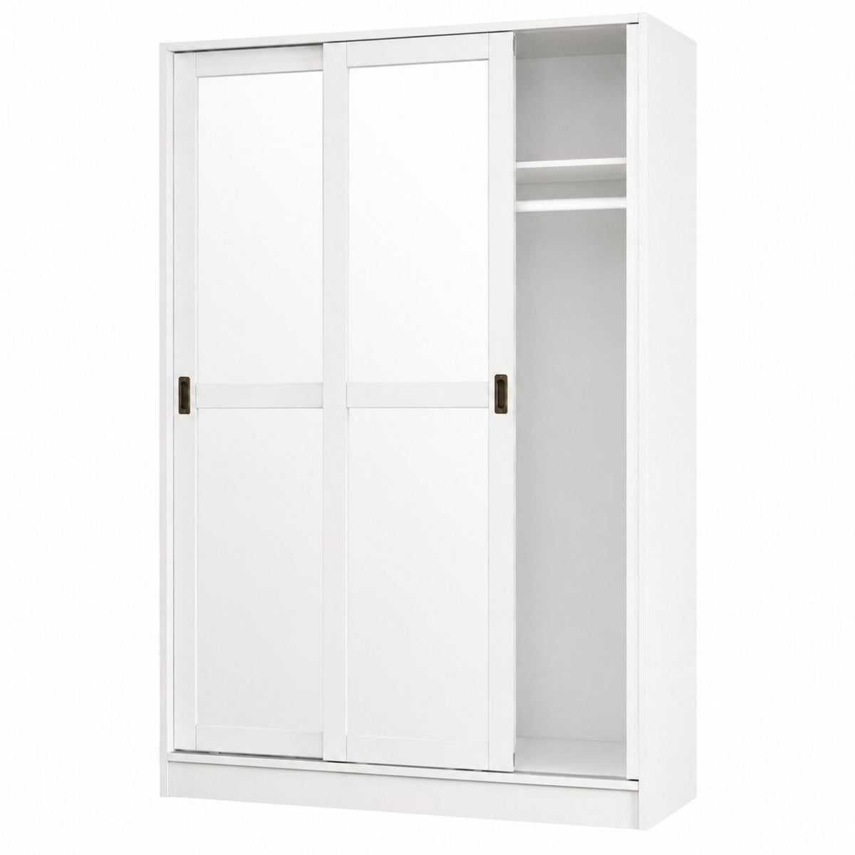 72" White Solid Wood Mirrored Two Door Combo Dresser