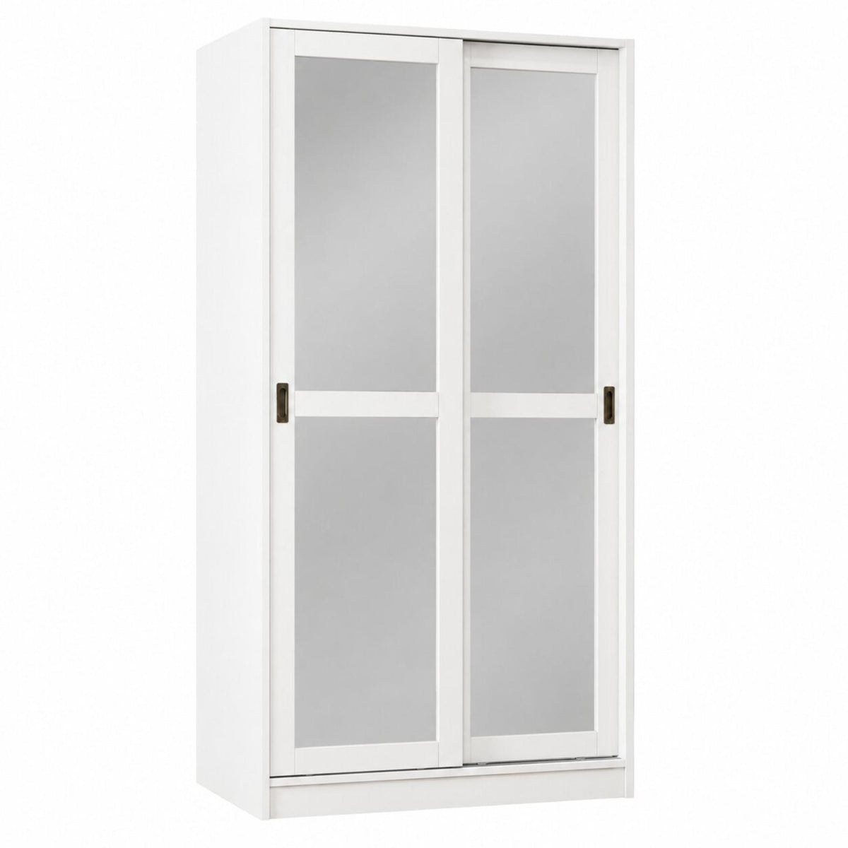 72" White Solid Wood Mirrored Two Door Combo Dresser