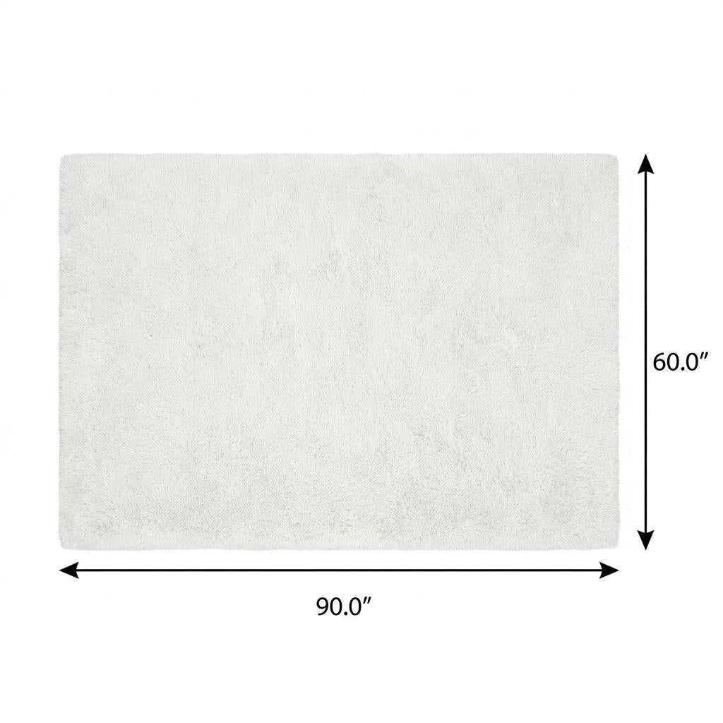 5' X 8' Yellow And Ivory Floral Shag Washable Area Rug With UV Protection - HomeRoots - Flyclothing LLC