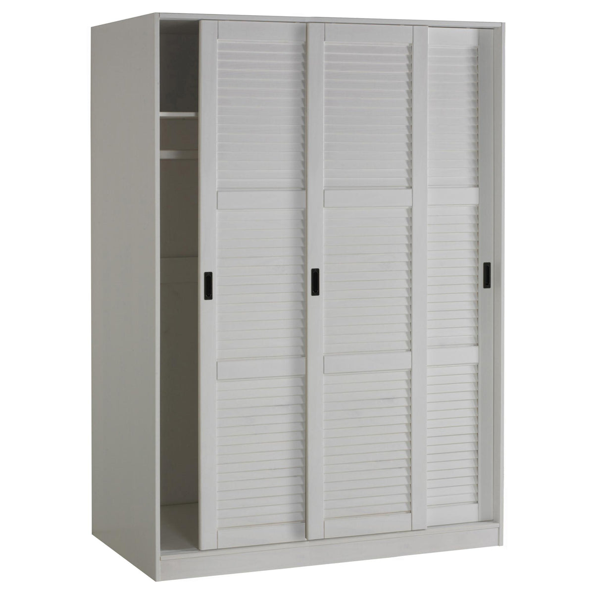 72" White Solid Wood Three Door Combo Dresser