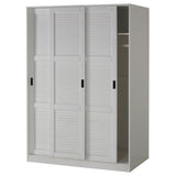 72" White Solid Wood Three Door Combo Dresser