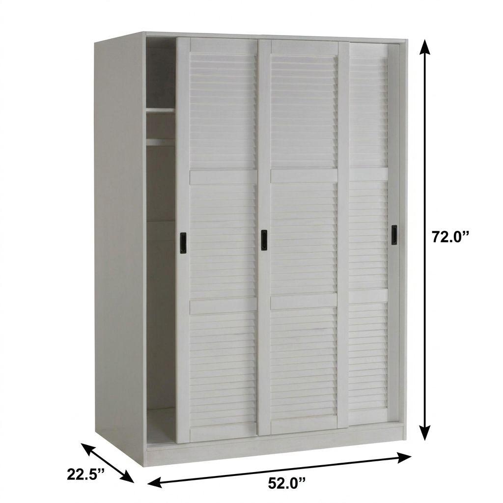 72" White Solid Wood Three Door Combo Dresser