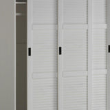 72" White Solid Wood Three Door Combo Dresser