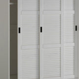 72" White Solid Wood Three Door Combo Dresser