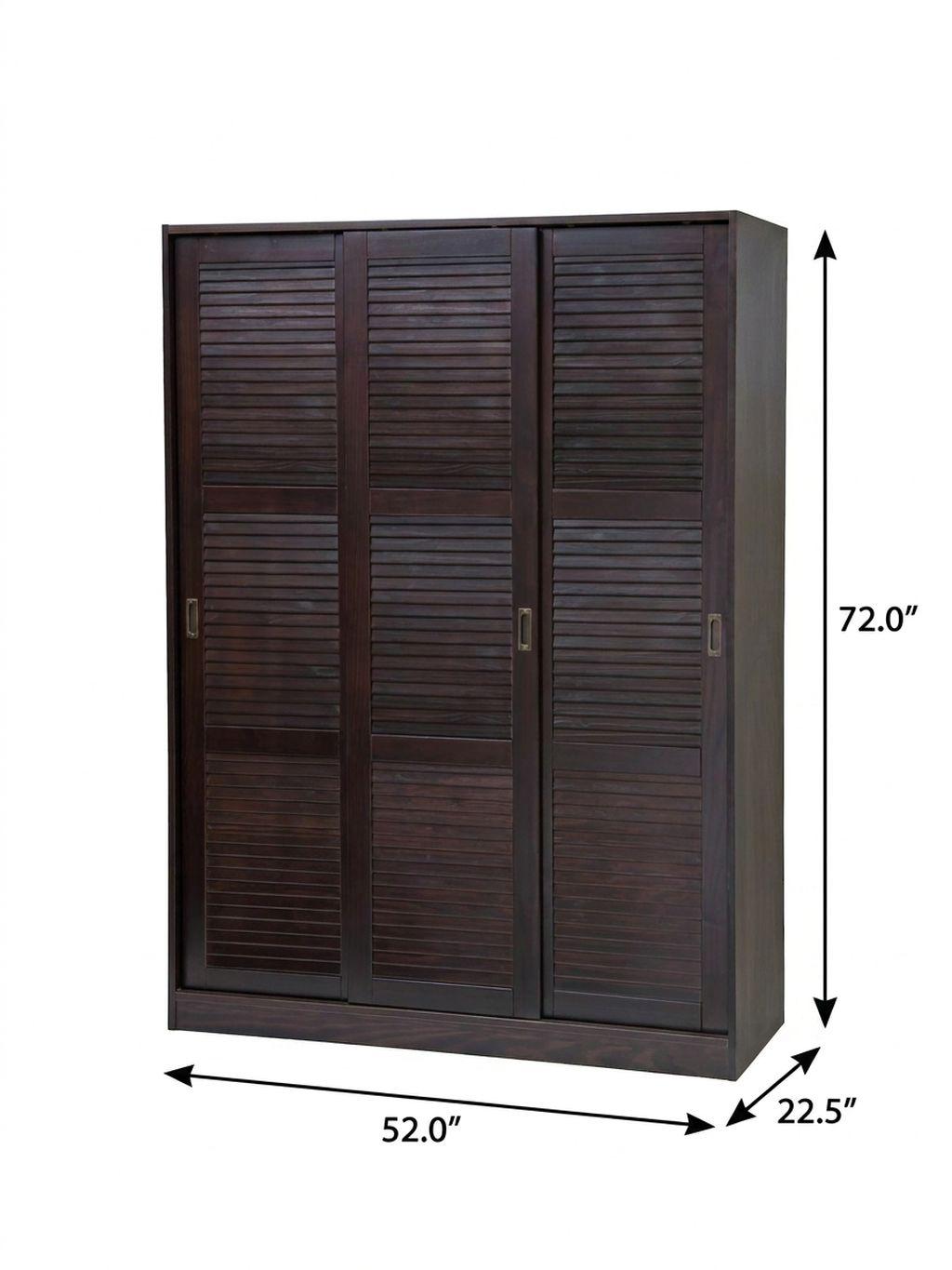 72" Dark Brown Solid Wood Three Door Combo Dresser - HomeRoots - Flyclothing LLC