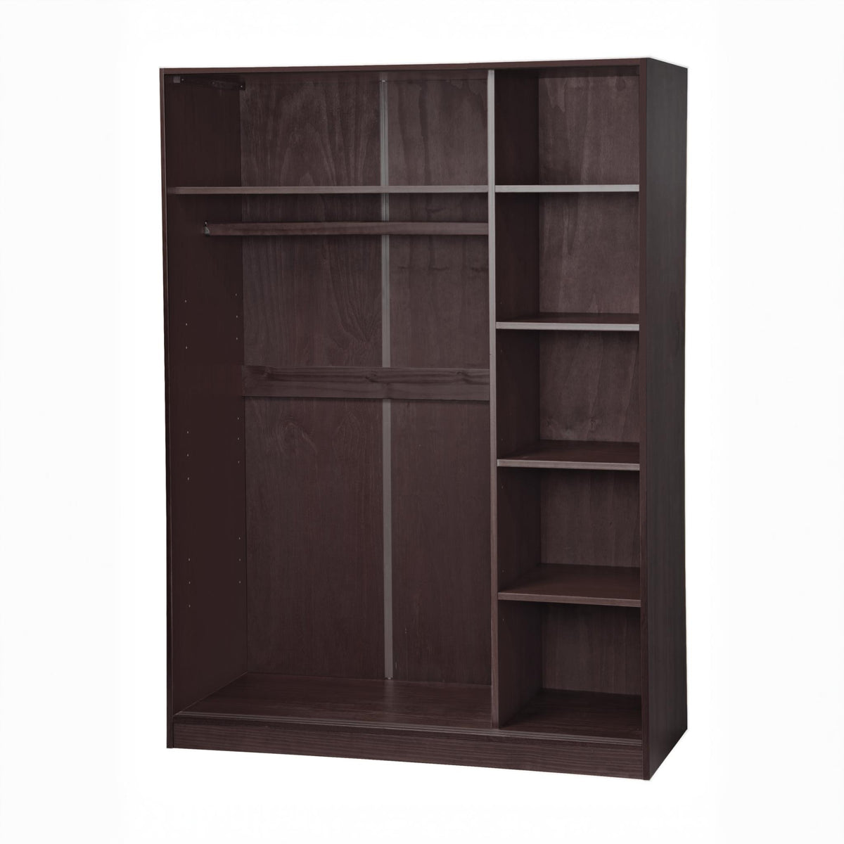 72" Dark Brown Solid Wood Three Door Combo Dresser - HomeRoots - Flyclothing LLC