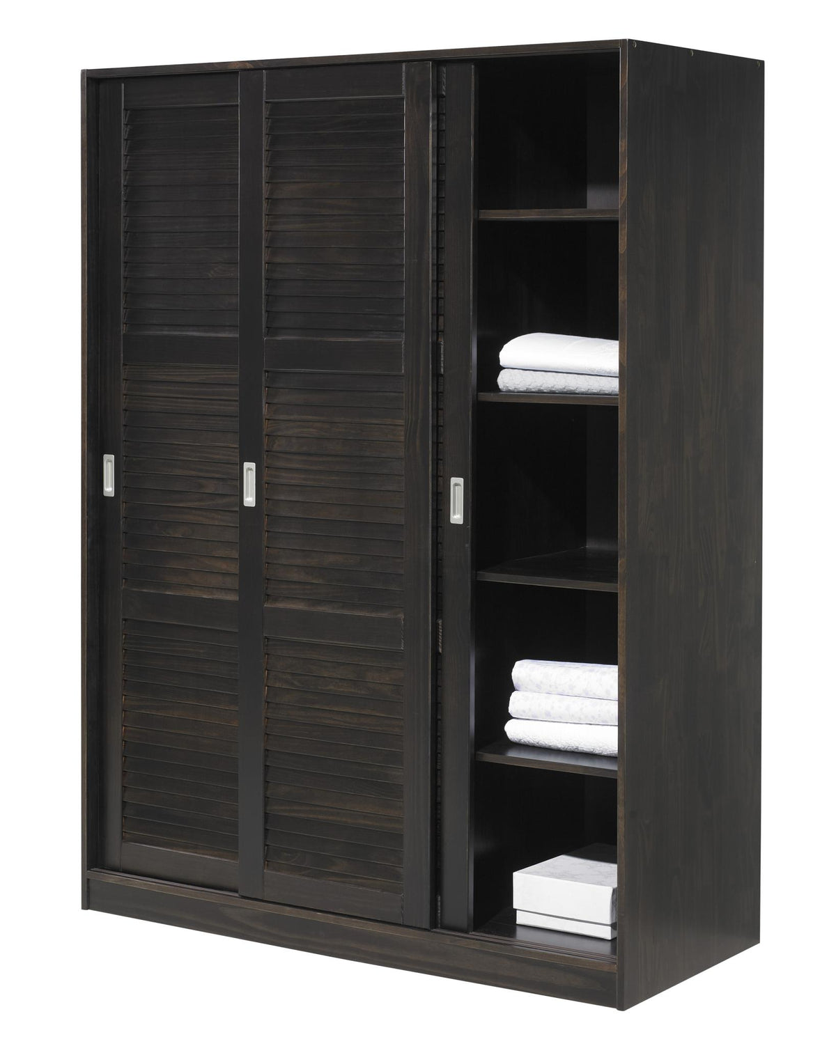 72" Dark Brown Solid Wood Three Door Combo Dresser - HomeRoots - Flyclothing LLC