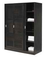 72" Dark Brown Solid Wood Three Door Combo Dresser - HomeRoots - Flyclothing LLC