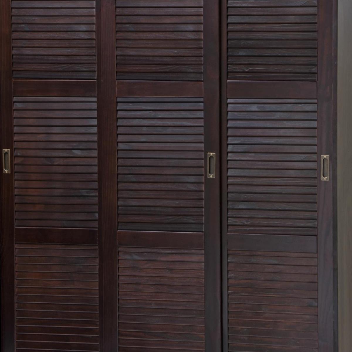 72" Dark Brown Solid Wood Three Door Combo Dresser - HomeRoots - Flyclothing LLC