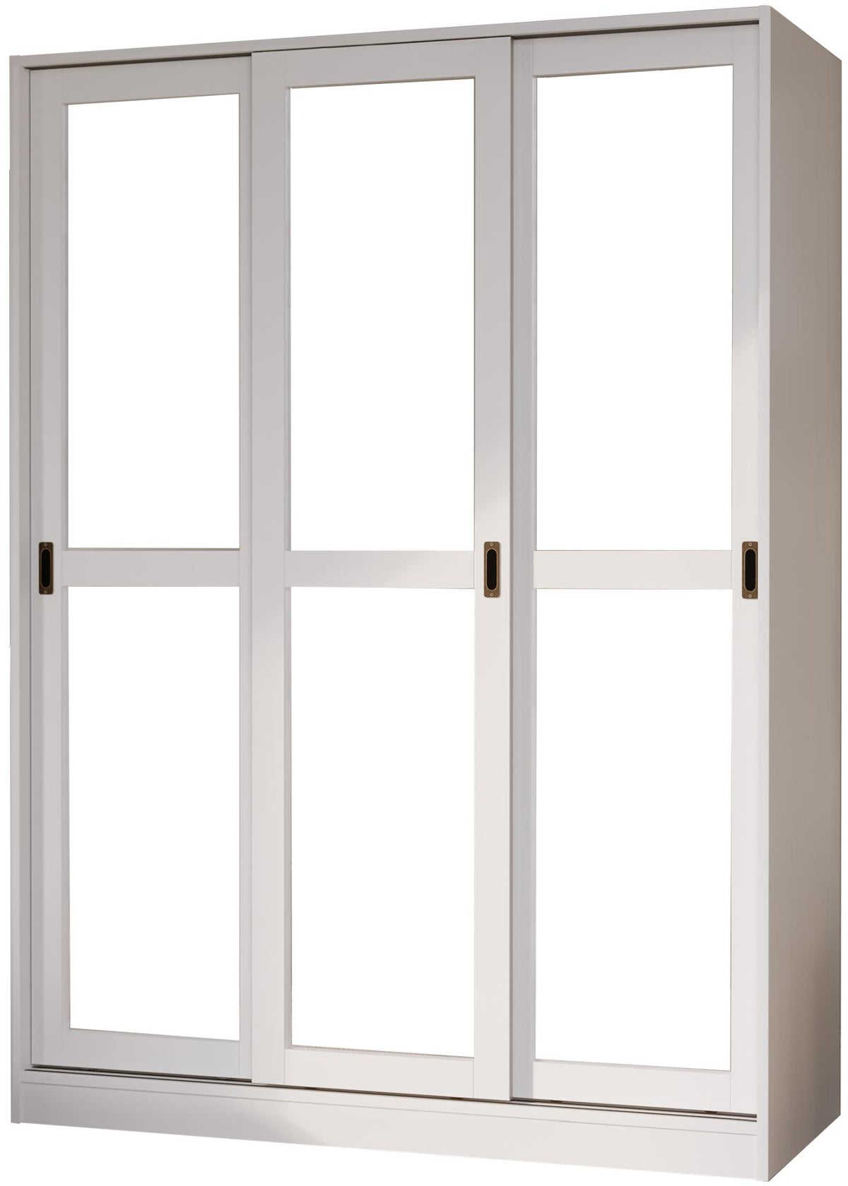 72" White Solid Wood Mirrored Three Door Combo Dresser