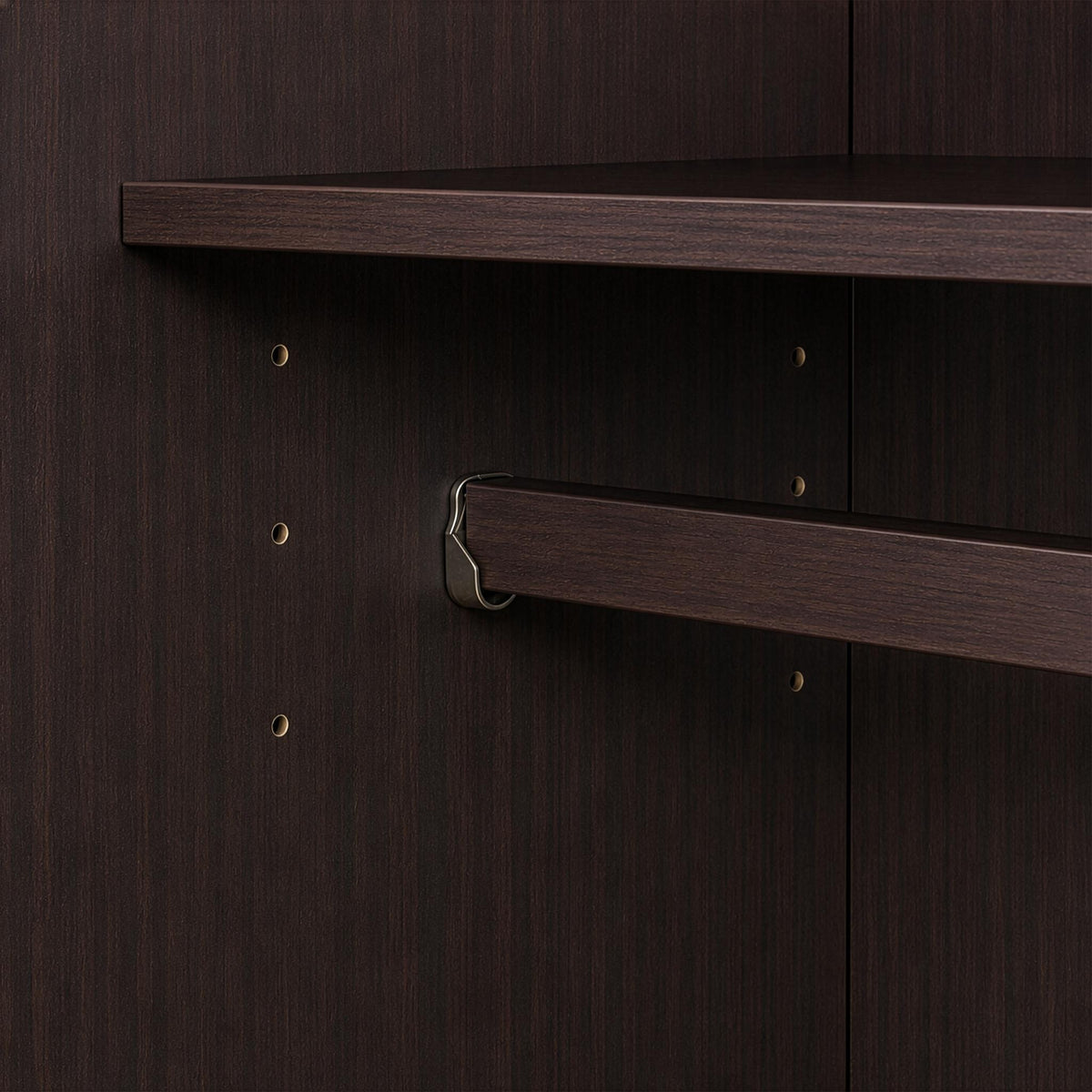 72" Dark Brown Solid Wood Five Door Combo Dresser