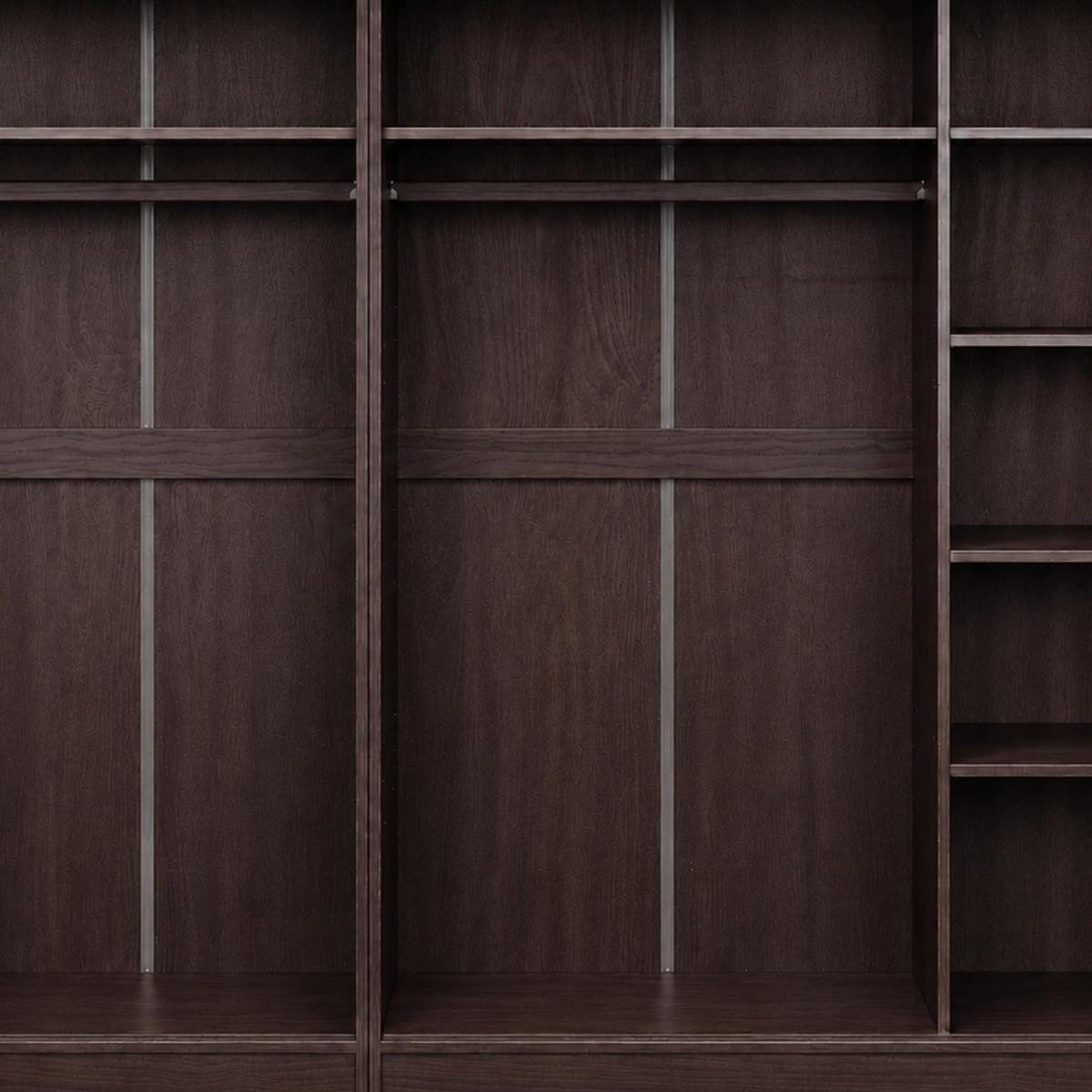 72" Dark Brown Solid Wood Five Door Combo Dresser