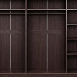 72" Dark Brown Solid Wood Five Door Combo Dresser