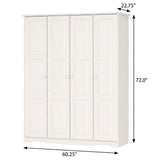 72" White Solid Wood Four Door Combo Dresser - HomeRoots - Flyclothing LLC