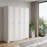 72" White Solid Wood Four Door Combo Dresser - HomeRoots - Flyclothing LLC