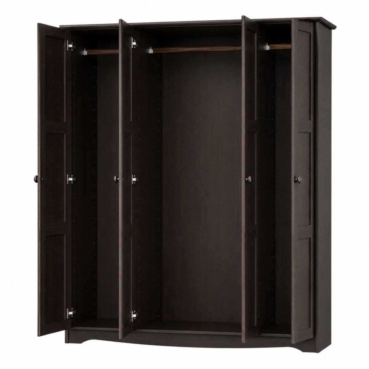 72" Dark Brown Solid Wood Four Door Combo Dresser - HomeRoots - Flyclothing LLC