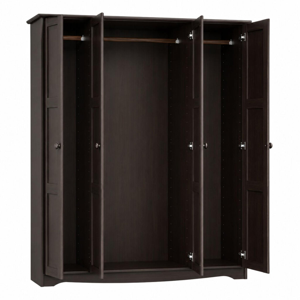 72" Dark Brown Solid Wood Four Door Combo Dresser - HomeRoots - Flyclothing LLC