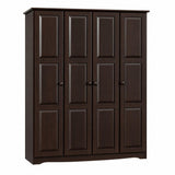 72" Dark Brown Solid Wood Four Door Combo Dresser - HomeRoots - Flyclothing LLC