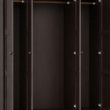72" Dark Brown Solid Wood Four Door Combo Dresser - HomeRoots - Flyclothing LLC