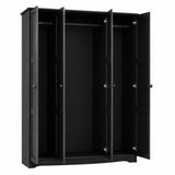72" Black Solid Wood Four Door Combo Dresser