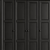 72" Black Solid Wood Four Door Combo Dresser