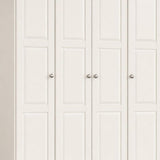 72" White Solid Wood Four Door Combo Dresser