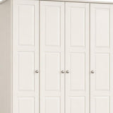 72" White Solid Wood Four Door Combo Dresser