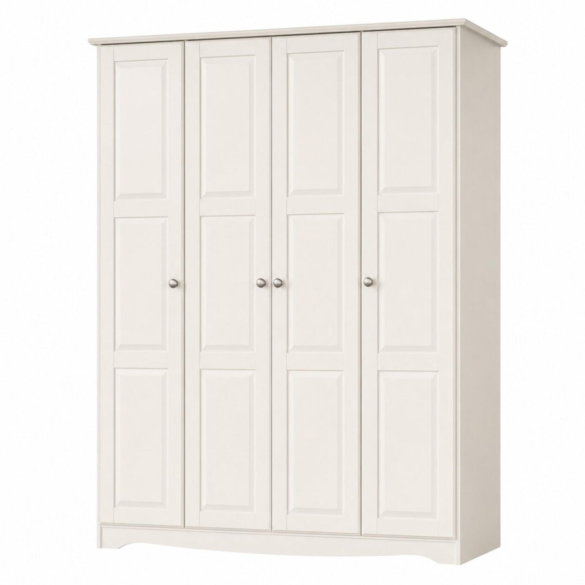 72" White Solid Wood Four Door Combo Dresser