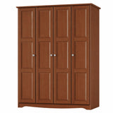 72" Coffee Solid Wood Four Door Combo Dresser