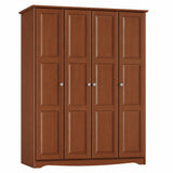 72" Coffee Solid Wood Four Door Combo Dresser