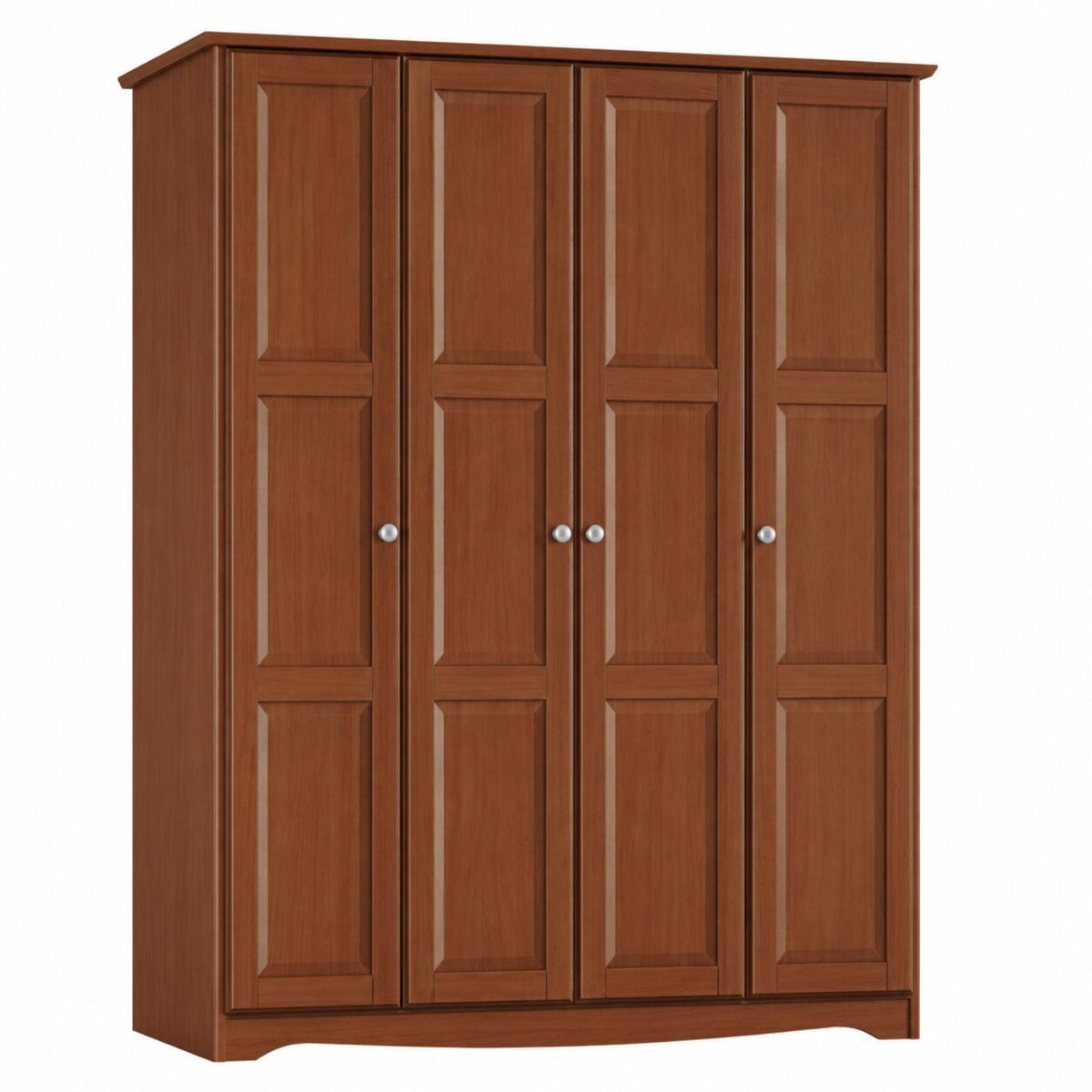 72" Coffee Solid Wood Four Door Combo Dresser