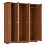 72" Coffee Solid Wood Four Door Combo Dresser