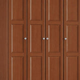 72" Coffee Solid Wood Four Door Combo Dresser