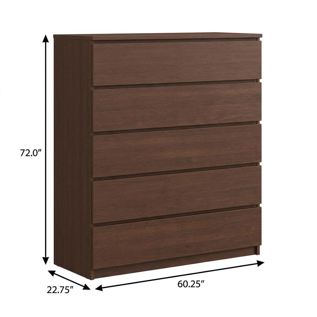 72" Coffee Solid Wood Mirrored Four Door Combo Dresser - HomeRoots - Flyclothing LLC