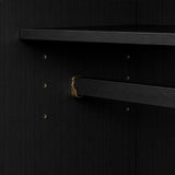 72" Black Solid Wood Mirrored Four Door Combo Dresser