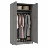 72" Gray Solid Wood Two Door Combo Dresser