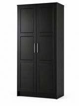 72" Black Solid Wood Two Door Combo Dresser