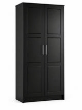 72" Black Solid Wood Two Door Combo Dresser