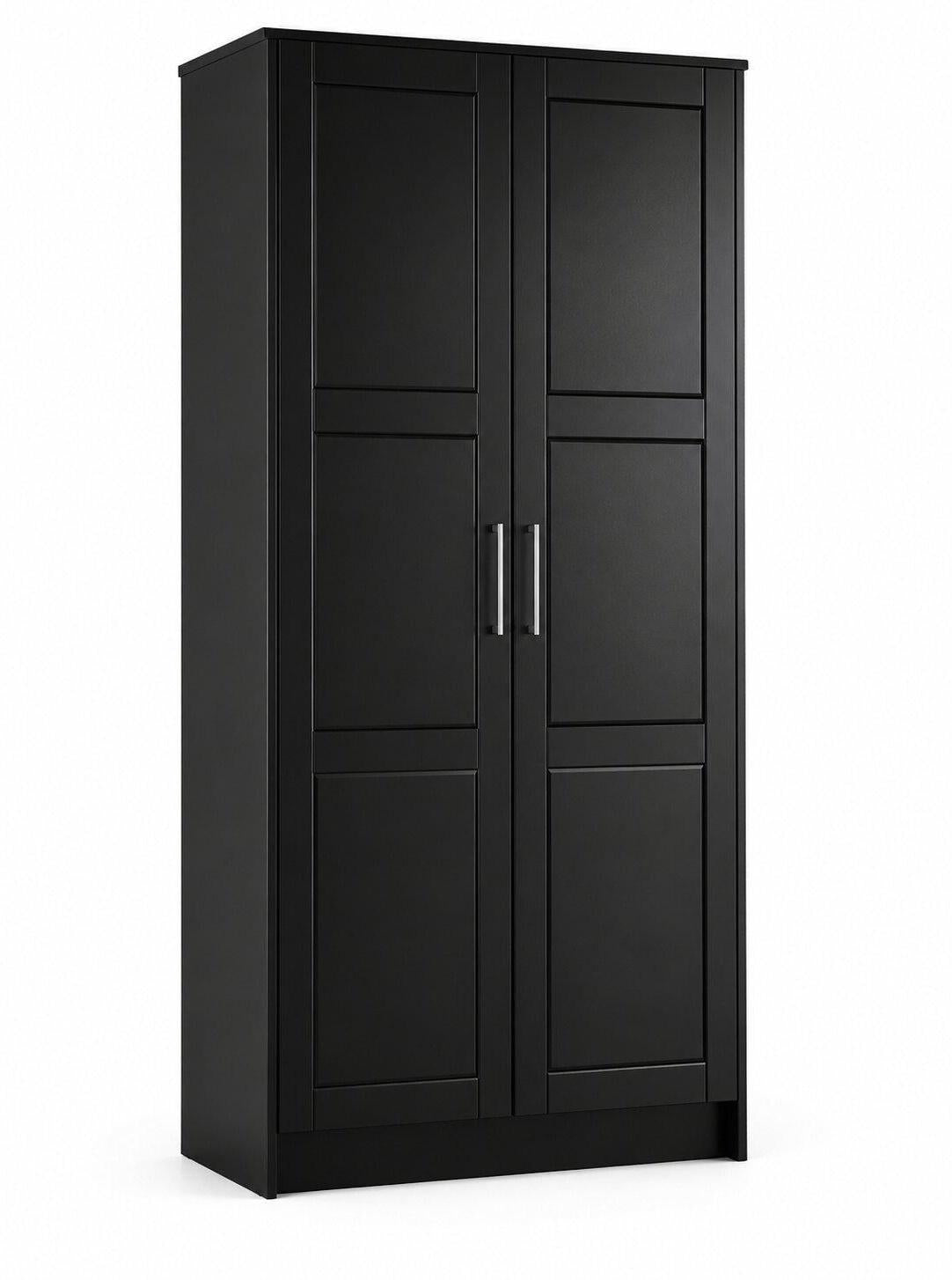 72" Black Solid Wood Two Door Combo Dresser