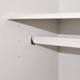 72" White Solid Wood Mirrored Two Door Combo Dresser